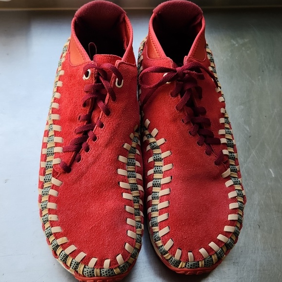 NIKE Air Footscape Woven Chuka Knit Red Suede  Sneakers Size 11. main image 9